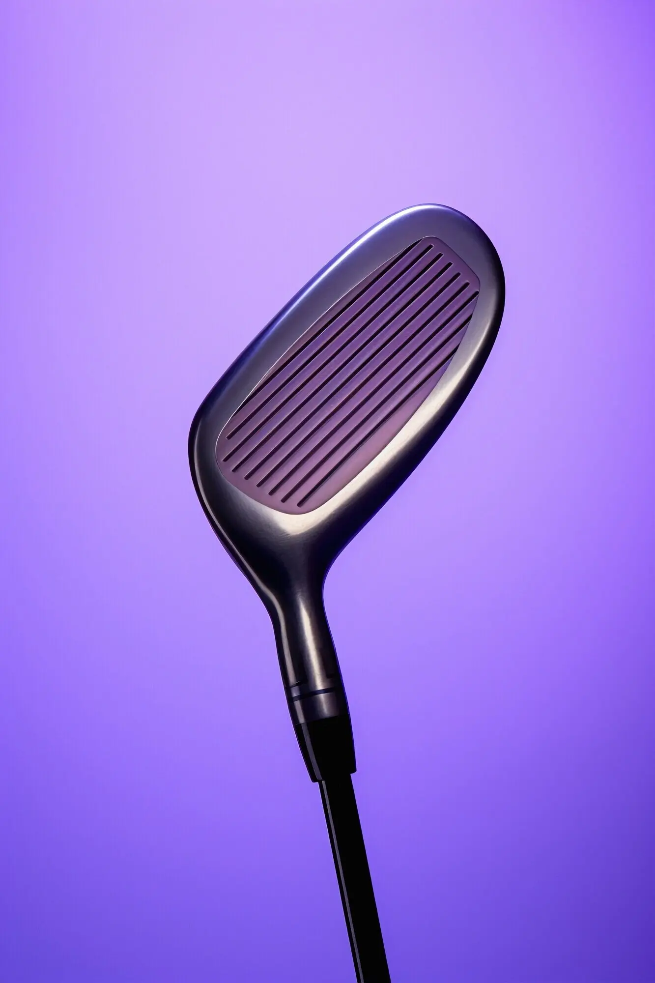 A golf club in a studio.